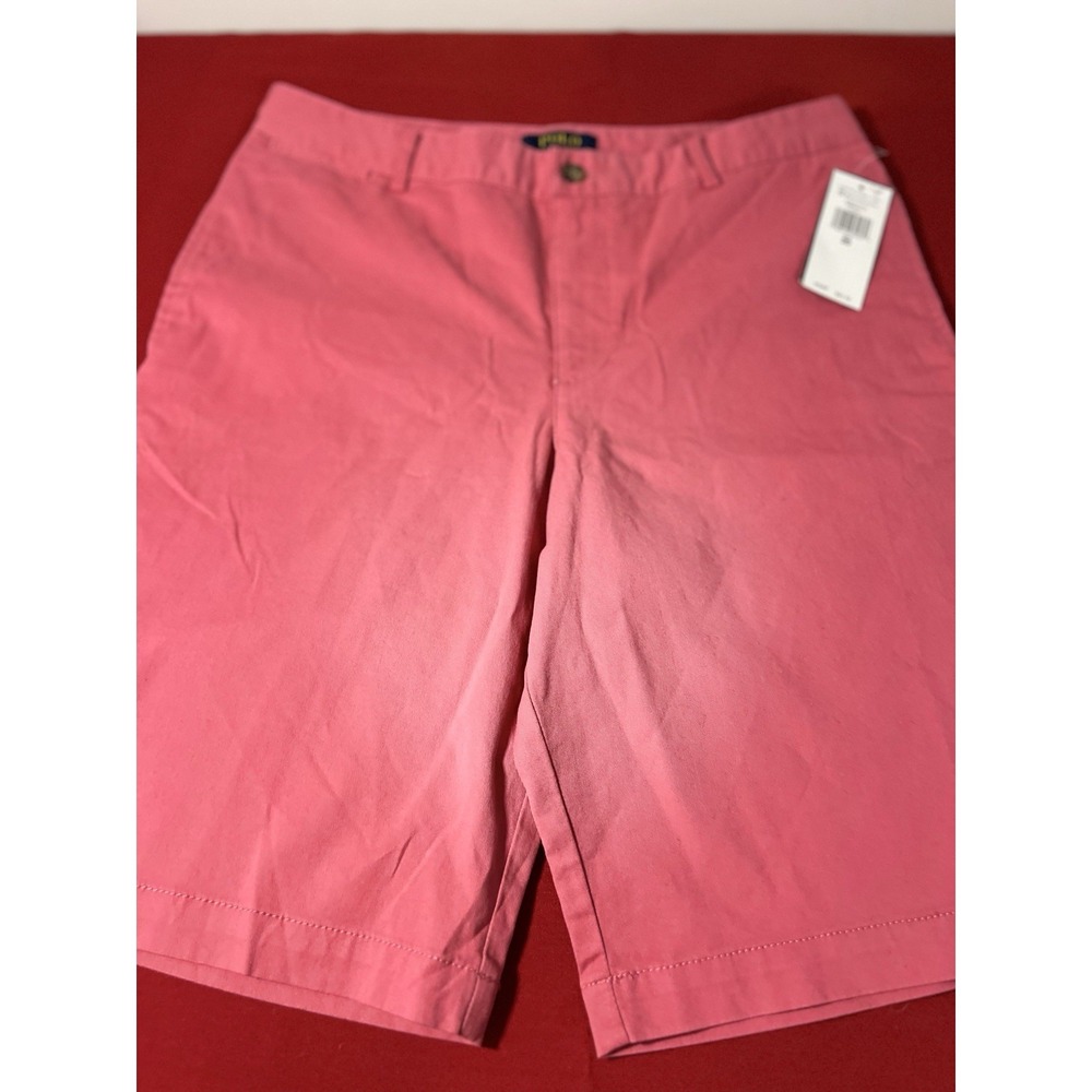 Polo Ralph Lauren Women's Short Size 20 Pink Salmon Flat Front Chino Cotton NWT - Picture 3 of 10